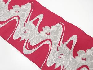 アンティーク　流水に花模様織り出し八寸帯（着用可）